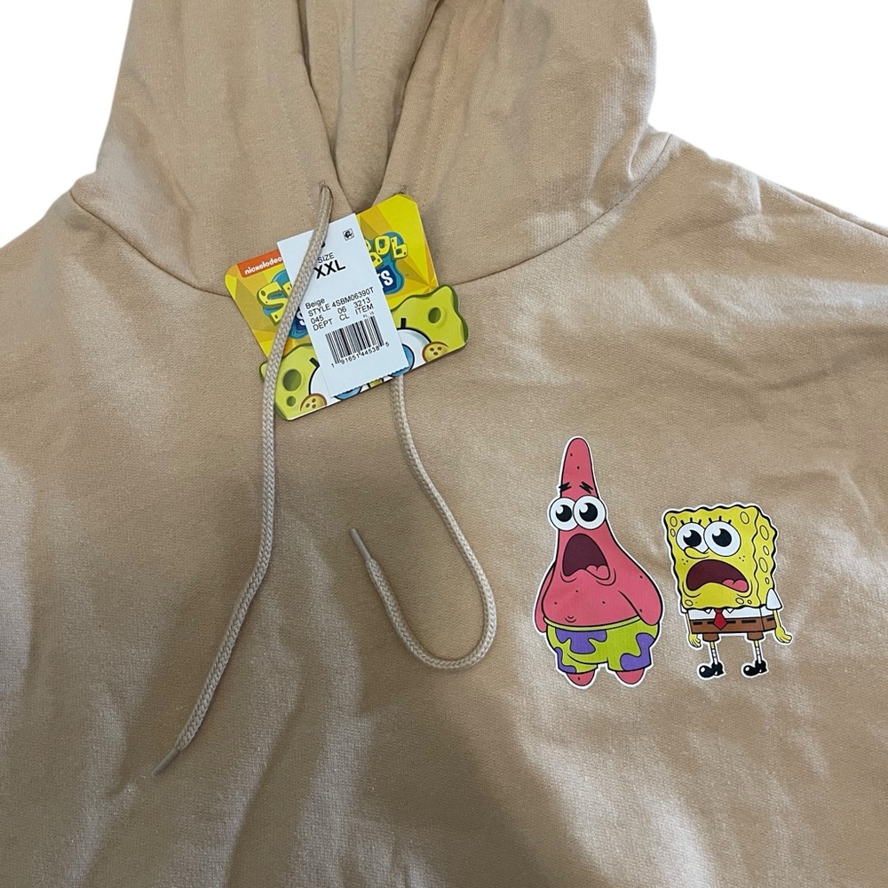 Men's Nickelodeon SpongeBob SquarePants Graphic Pullover Sweatshirt beige XXL - Picture 3 of 5